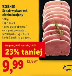 Lidl Schab w plastrach, cienko krojony oferta