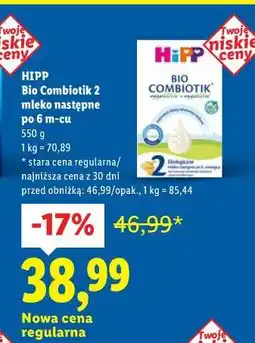 Lidl Bio Combiotik 2 mleko następne po 6 m-cu oferta