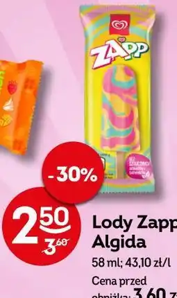 Żabka Lody Zapp Algida oferta