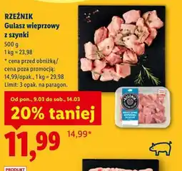 Lidl Gulasz wieprzowy z szynki oferta