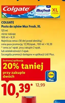 Lidl Pasta do zębów Max Fresh, XL oferta
