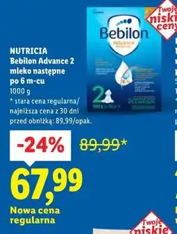 Lidl Bebilon Advance 2 mleko następne po 6 m-cu oferta