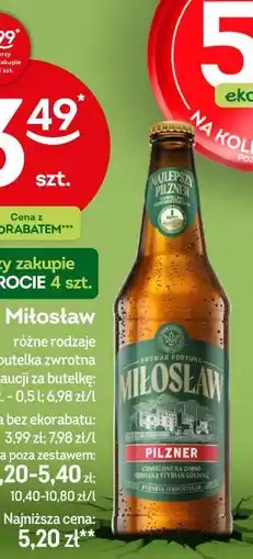 Żabka Piwo Miłosław różne rodzaje butelka zwrotna oferta