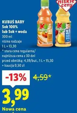 Lidl Sok 100% lub Sok + woda oferta