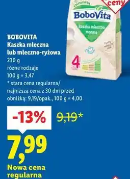 Lidl Kaszka mleczna lub mleczno-ryżowa oferta
