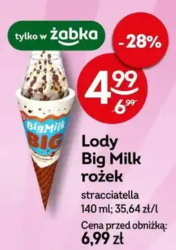 Żabka Lody Big Milk rożek stracciatella oferta