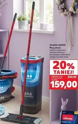 Kaufland Mop płaski wiadro z systemem dwuzbiornikowym dla łatwego oddzielania czystej i brudnej wody oferta