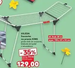 Kaufland Suszarka na pranie KING grube linki do suszenia, blokada skrzydeł z wieszakami oferta