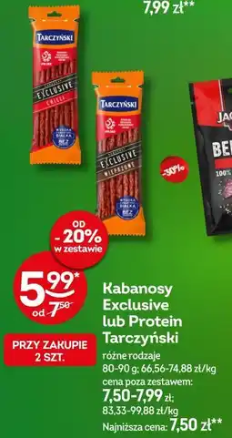 Żabka Kabanosy Exclusive lub Protein Tarczyński oferta