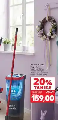 Kaufland Mop płaski wiadro z systemem dwuziornkowym dla łatwego oddzielania czystej i brudnej wody H2PRO oferta