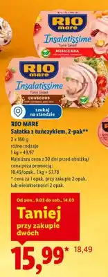 Lidl Sałatka z tuńczykiem 2-pak, różne rodzaje oferta