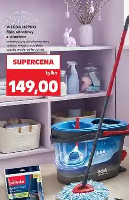 Kaufland Mop obrotowy z wiadrem innowacyjny dwukomorowy system wiadra oddziela czystą wodę od brudnej H2PRO oferta