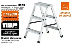 OBI Drabina aluminiowa 3-stopniowa, dwustronna oferta