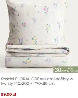 Homla Pościel FLORAL DREAM z mikrofibry w kwiaty 140x200 + 1*70x80 cm oferta