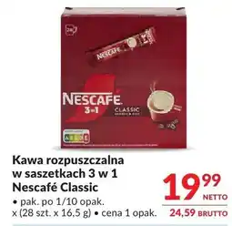 Makro Kawa rozpuszczalna w saszetkach 3 w 1 Nescafé Classic oferta