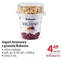 Makro Jogurt kremowy z granolą Bakoma oferta