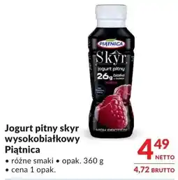 Makro Jogurt pitny skyr wysokobiałkowy Piątnica oferta