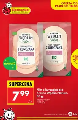 Biedronka Filet wędzony z kurczaka bio oferta