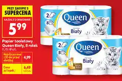 Biedronka Papier toaletowy Queen Biały oferta