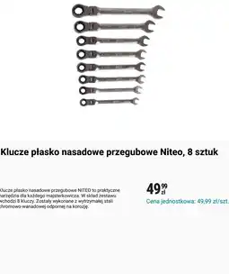 Biedronka Klucze płasko nasadowe przegubowe Niteo, 8 sztuk oferta