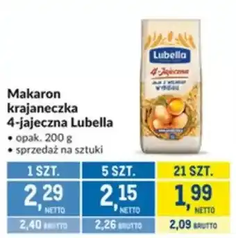 Makro Makaron krajaneczka 4-jajeczna Lubella oferta