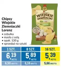 Makro Chipsy Wiejskie Ziemniaczki Lorenz cebulka, masło z solą oferta