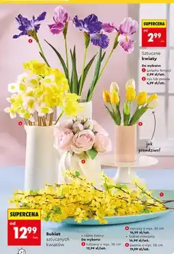 Biedronka Bukiet sztucznych kwiatów peonie o wys. 28 cm oferta