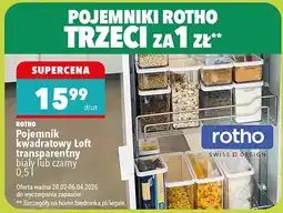 Biedronka Pojemnik kwadratowy Loft transparentny biały lub czarny oferta