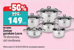 Biedronka Zestaw garnków Lauro 10 elementów, stal nierdzewna oferta