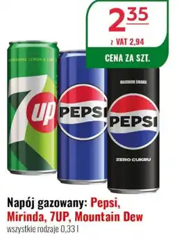 Eurocash Napój gazowany: Pepsi, Mirinda, 7UP, Mountain Dew oferta