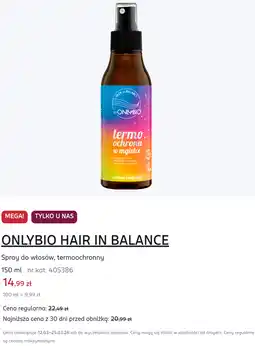 Rossmann ONLYBIO HAIR IN BALANCE Spray do włosów, termoochronny oferta