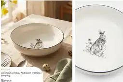 Sinsay Ceramiczna miska z nadrukiem króliczka i obwódką oferta