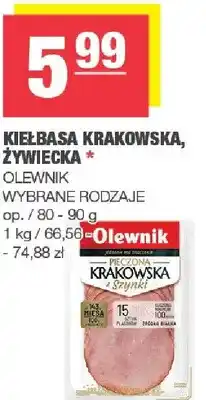 Spar Kiełbasa krakowska, żywiecka Olewnik wybrane rodzaje oferta