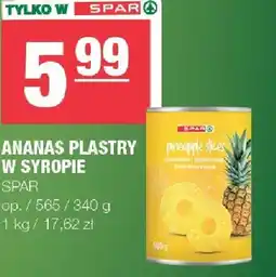 Spar Ananas plastry w syropie oferta