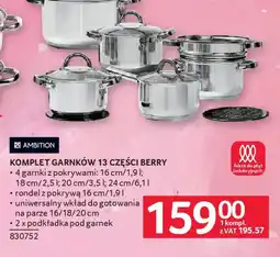 Selgros Ambition Komplet garnków Berry oferta