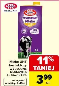 Carrefour Mleko UHT bez laktozy WYDOJONE MLEKOVITA oferta