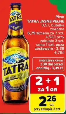 Carrefour Piwo TATRA JASNE PEŁNE oferta