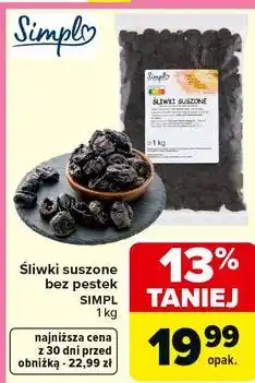 Carrefour řliwki suszone bez pestek SIMPL oferta