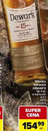 Carrefour Whisky szkocka DEWAR'S 15 Y.O. w kartonie oferta
