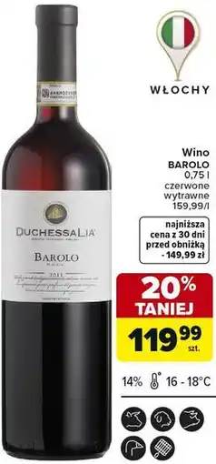 Carrefour Wino BAROLO oferta