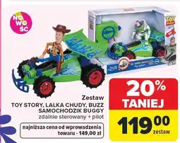 Carrefour Zestaw Toy Story lalka Chudy Buzz samochodzik Buggy zdalnie sterowany + pilot oferta