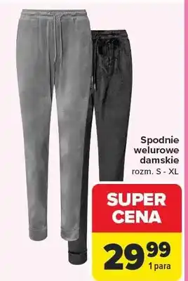 Carrefour Spodnie welurowe damskie oferta