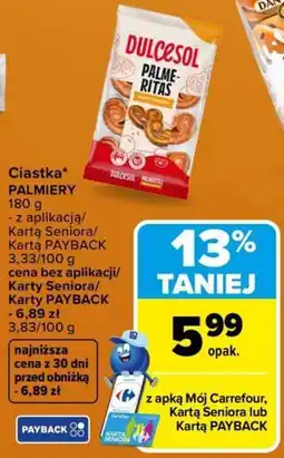 Carrefour Ciastka PALMIERY oferta