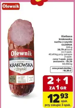 Carrefour Kiełbasa krakowska sucha z szynki oferta