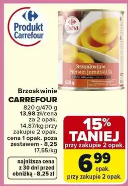 Carrefour Brzoskwinie plastry w syropie oferta