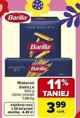 Carrefour Makaron penne rigate spaghetti oferta