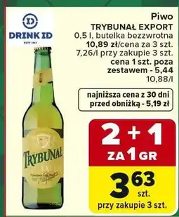Carrefour Piwo Trybunał Export bezzwrotna oferta
