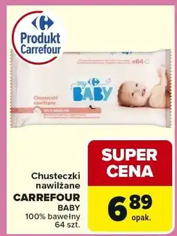 Carrefour Chusteczki nawilżane 100% bawełny oferta