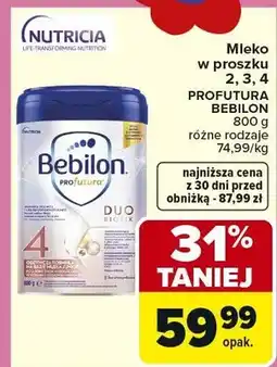 Carrefour Mleko w proszku 2, 3, 4 PROFUTURA DUO różne rodzaje oferta