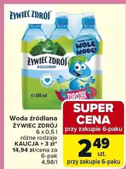 Carrefour Woda źródlana niegazowana różne rodzaje oferta